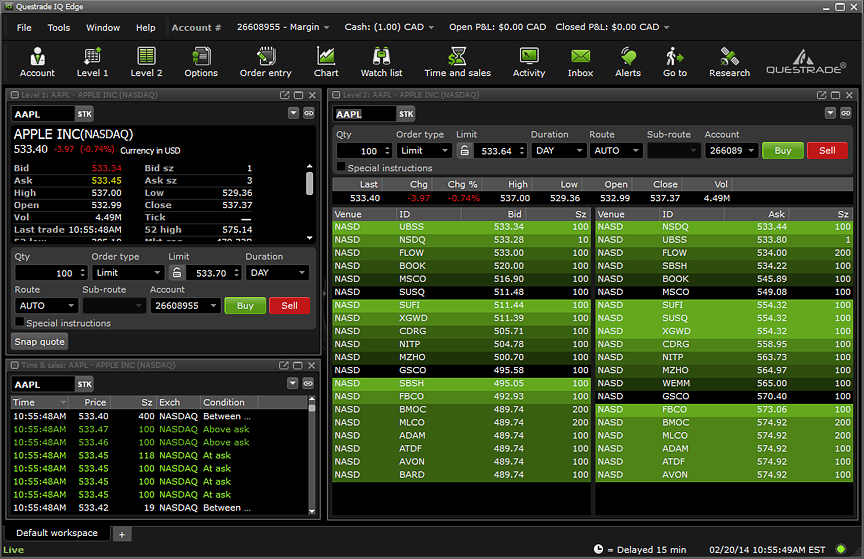 questrade selling stocks