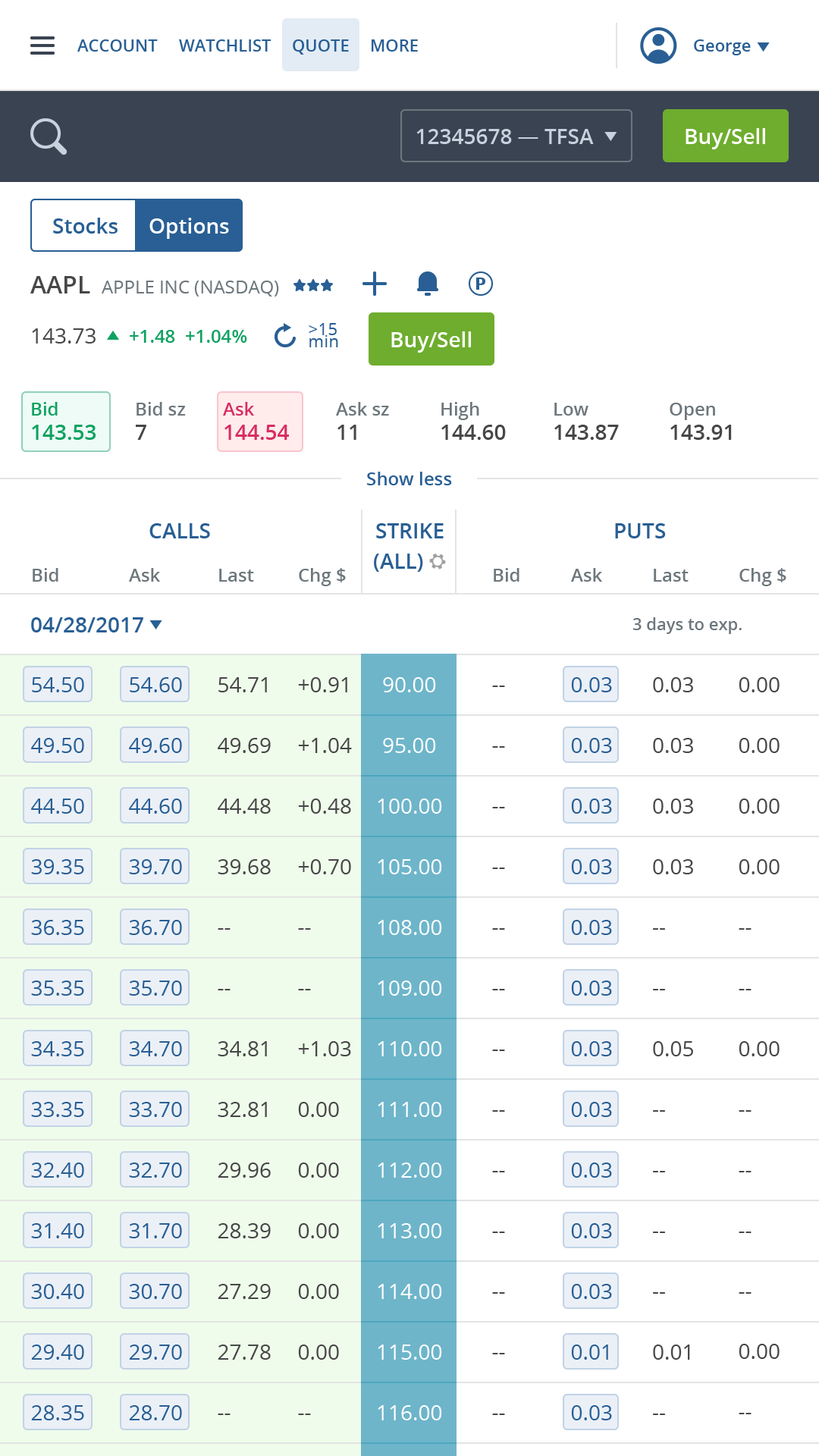 Trade options questrade