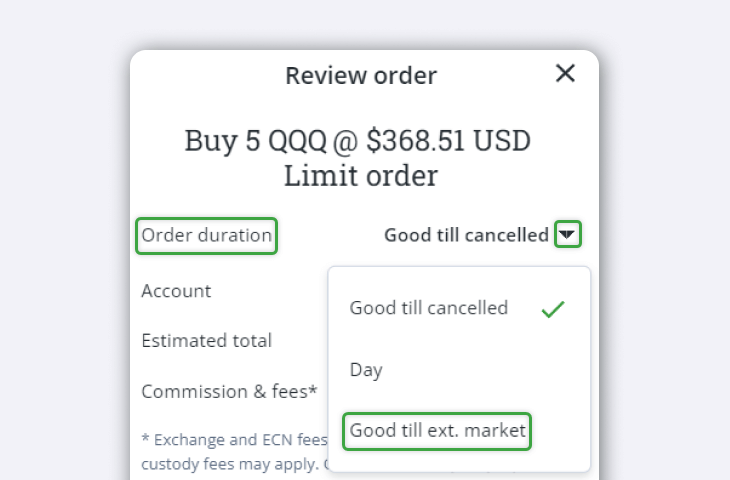 Review Order page