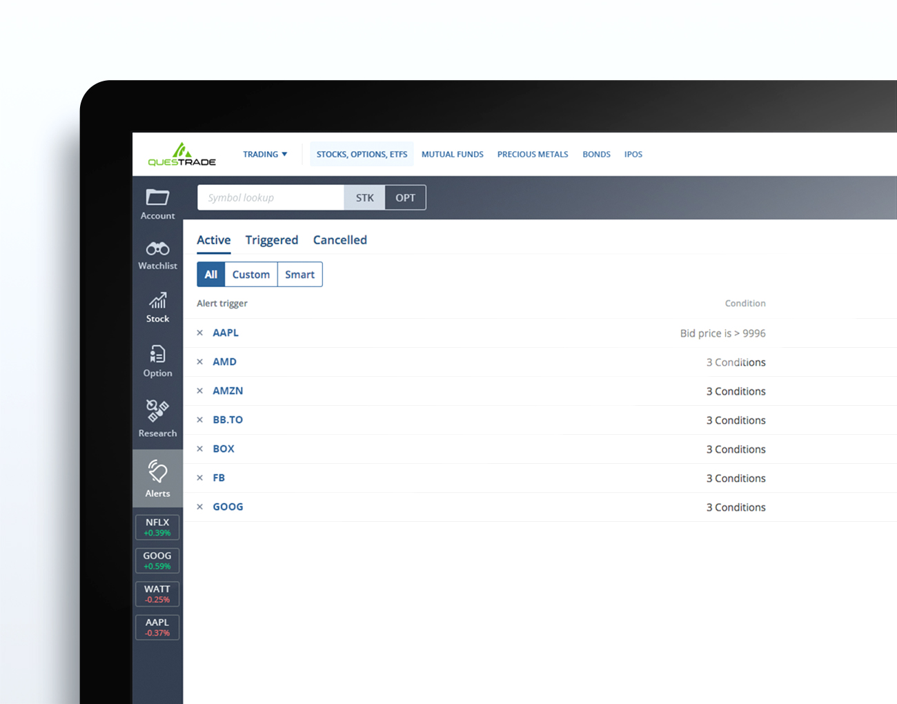 Questrade Trading Trading Platform Questrade