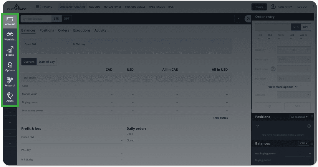 Edge web 3 side menu