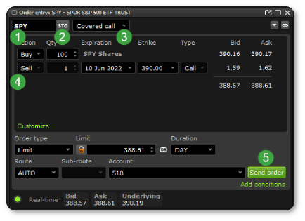 Multi-leg trading in Edge Desktop