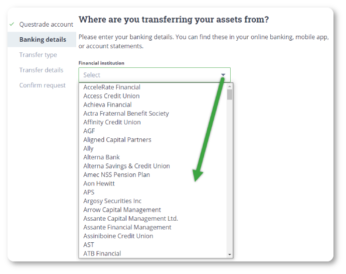 Financial institution choices