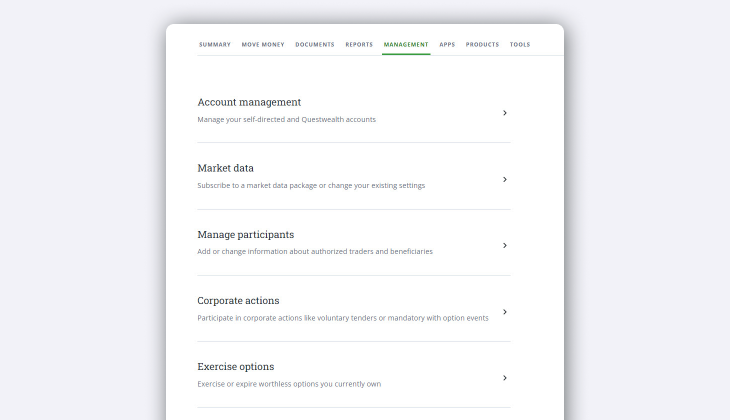 Management page