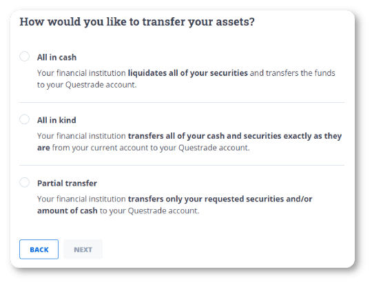 Investorline Transfer In Brokerage transfer in request