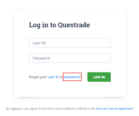 log in to questrade password