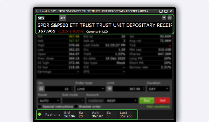 Edge Desktop - Quote snapshot
