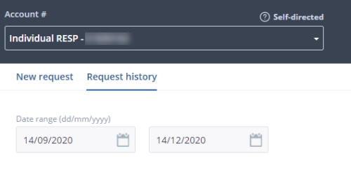 Request history button