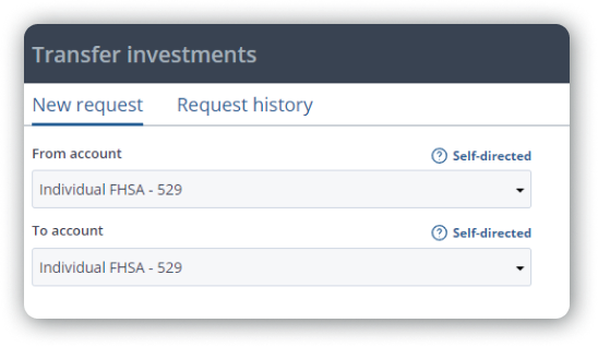 Transfer investments select account