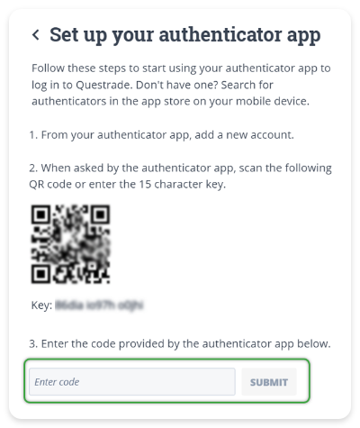 set up your authenticator app