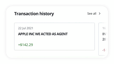 Qmobile transaction history swipe through GIF