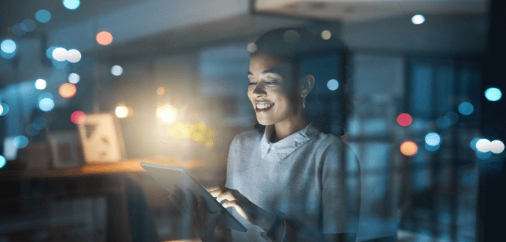 Woman in her office checking her FPSL returns