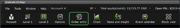 The Edge Desktop order entry icon
