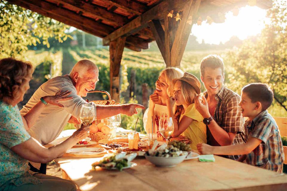 Family having dinner