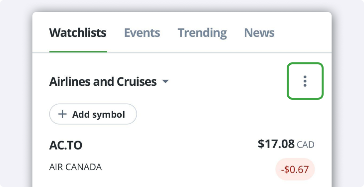 QuestMobile Watchlists Menu