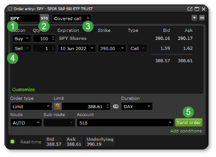 Multi-leg trading in Edge Desktop