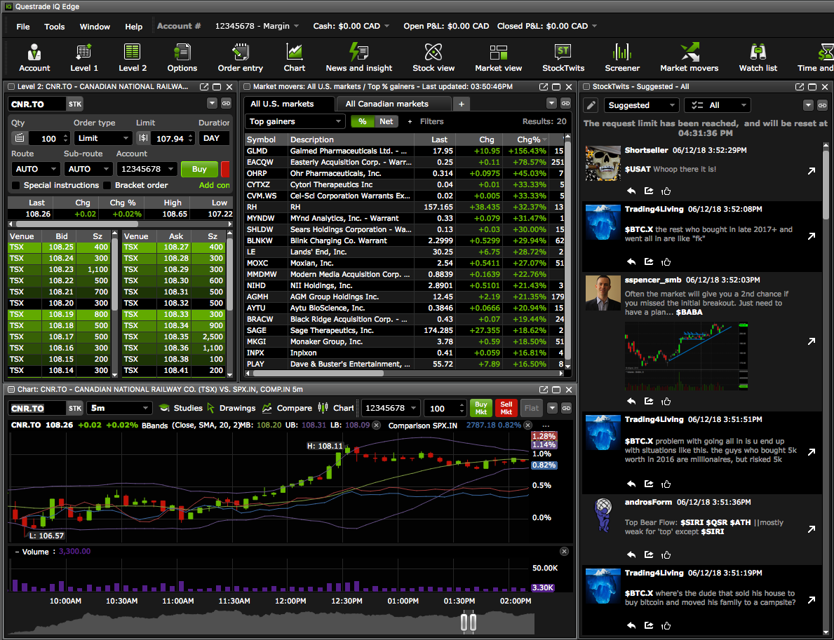 Market Data screen